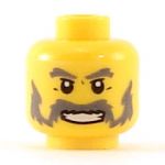 LEGO Head, Dark Bluish Gray Handlebar Moustache and Sideburns