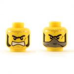 LEGO Head, Sideburns, Bared Teeth / Balaclava Pattern, Dual Sided