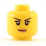 LEGO Head, Female with Peach Lips, Eyelashes, Raised Eyebrows
