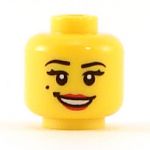 LEGO Head, Female with Smile, Red Lips, and Beauty Mark