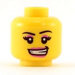 LEGO Head, Female with Pink Lips and Eye Shadow, Open Smile