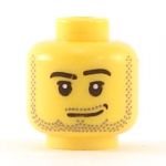 LEGO Head, Stubble Beard and Moustache, Smirk