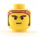 LEGO Head, Sideburns and Red Bandana Pattern