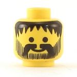 LEGO Head, Thin Beard with Thick Moustache, Black Hair