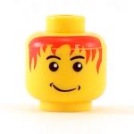 LEGO Head, Messy Red Hair, Smile