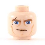 LEGO Head, Blue Eyes, Scar and Cheek Lines, Smiling