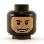 LEGO Head, Light Flesh, Stubble and Smile, Black Balaclava