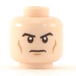 LEGO Head, Light Flesh, Cheek Lines and Frown, Angular Eyebrows