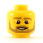 LEGO Head, Dark Tan Angular Beard