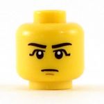 LEGO Head, Black Eyebrows, Black Eye Shadow (Egyptian), Slightly Rounded