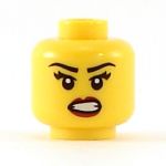 LEGO Head, Female with Eyebrows, Eyelashes, Bared Teeth, Red Lips