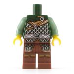 LEGO Sand Green Shirt, Brown Pants, Dark Green Scale Mail