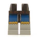 LEGO Legs, Light Gray with Blue and Gold (armored) Top, Black Hips