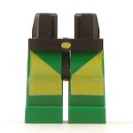 LEGO Legs, Green with Black Hips, Yellow Diagonal