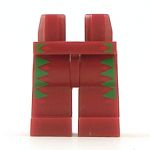 LEGO Legs, Dark Red with Green Triangles Pattern