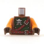 LEGO Torso, Padded Green Leather Armor with Skull