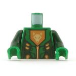 LEGO Torso, Green with Dark Green Arms, with Wolf/Fox Symbol