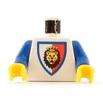 LEGO Torso, Blue with White Arms, Crowned Lion on Shield