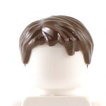 LEGO Hair, Short Tousled with Side Part, Dark Brown