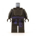 LEGO Black Keikogi with Skeletal Ribs Pattern and Purple Sash