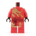 LEGO Red Outfit with Gold Dragon Design