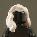 LEGO Hair, Female, Mid-Length with Part over Right Shoulder, White
