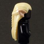 LEGO Hair, Long Straight with Braid in Back, Light Flesh Elf Ears, Light Yellow