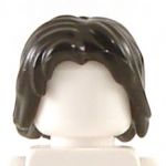 LEGO Hair, Mid-Length and Tousled with a Center Part, Black