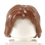 LEGO Hair, Mid-Length and Tousled with a Center Part, Reddish Brown