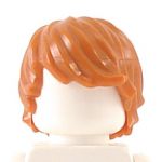 LEGO Hair, Long and Tousled with Side Part, Dark Orange
