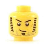LEGO Head, Beard Stubble, Sideburns, Goatee and Red Scar Pattern
