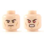 LEGO Head, Flesh, Serious Face and Angry Red Eyes