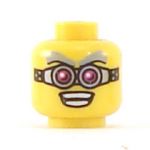 LEGO Head with Gray Eyebrows, Glasses, Open Mouth