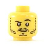 LEGO Head, Stubble and Raised Eyebrow