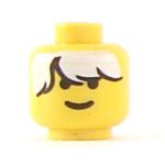 LEGO Head, Messy White Hair with Long Bangs