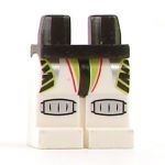 LEGO Legs, White with Lime and Black, Silver Knee Pads