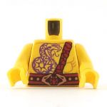 LEGO Torso, Bare Chest with Purple Snake Tattoo and Shoulder Strap, Scar on Back