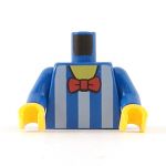 LEGO Torso, Blue and White Striped with Red Bow Tie