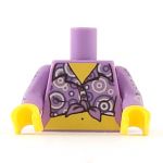 LEGO Torso, Female, Lavender Shirt Tied at Waist with Purple and Circle Patterns
