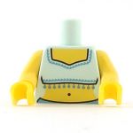 LEGO Torso, Female Fringed Crop Top Pattern, Light Aqua