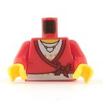LEGO Torso, Female, Red Sweater with Bow, White Shirt with Stars, Heart Necklace