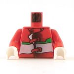 LEGO Red Jacket with White and Green Stripes