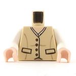 LEGO Torso, White Shirt with Tan Vest, Buttons and Pockets