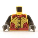 LEGO Torso, Red and Yellow Leather Racing Jacket, Skull on Back