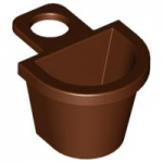 LEGO Minifig Container - D-Shaped Basket, Reddish Brown