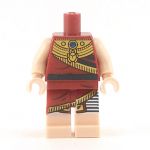 LEGO Dark Red Outfit, Gold Collar with Scarab, Bare Arms and Legs