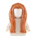 LEGO Hair, Female, Long and Braided in Front, Dark Orange