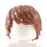 LEGO Hair, Long and Tousled with Side Part, Reddish Brown