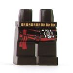 LEGO Legs, Black with Belt, Red Sash and Buckles