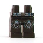 LEGO Legs, Black with Blue and Silver Belt, Knee Protection